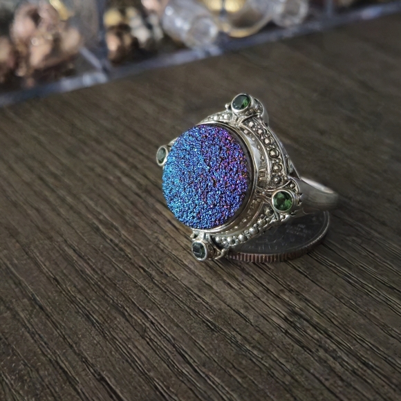 Nicky Butler RAJ LIMITED EDITION Druzy Quartz NB 925 Sterling Silver Ring Size 9 - Picture 5 of 16